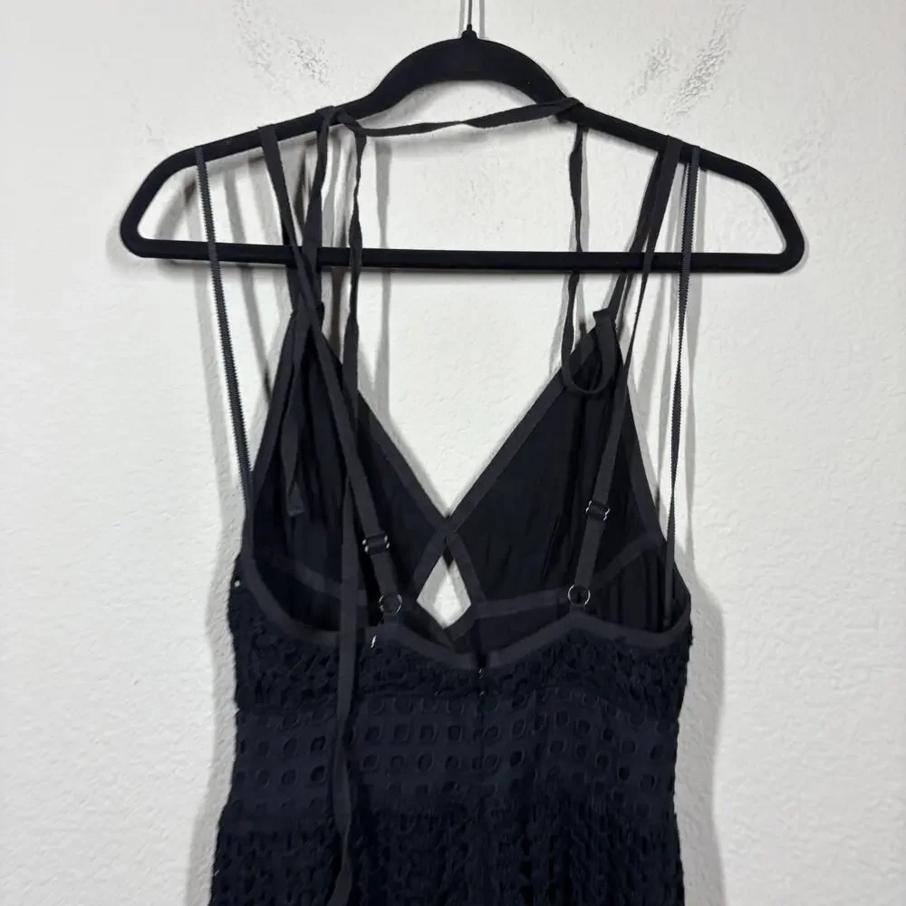 Free People Limited Edition 0 Little Debbie Crochet Dress Black Sleeveless - Picture 7 of 10